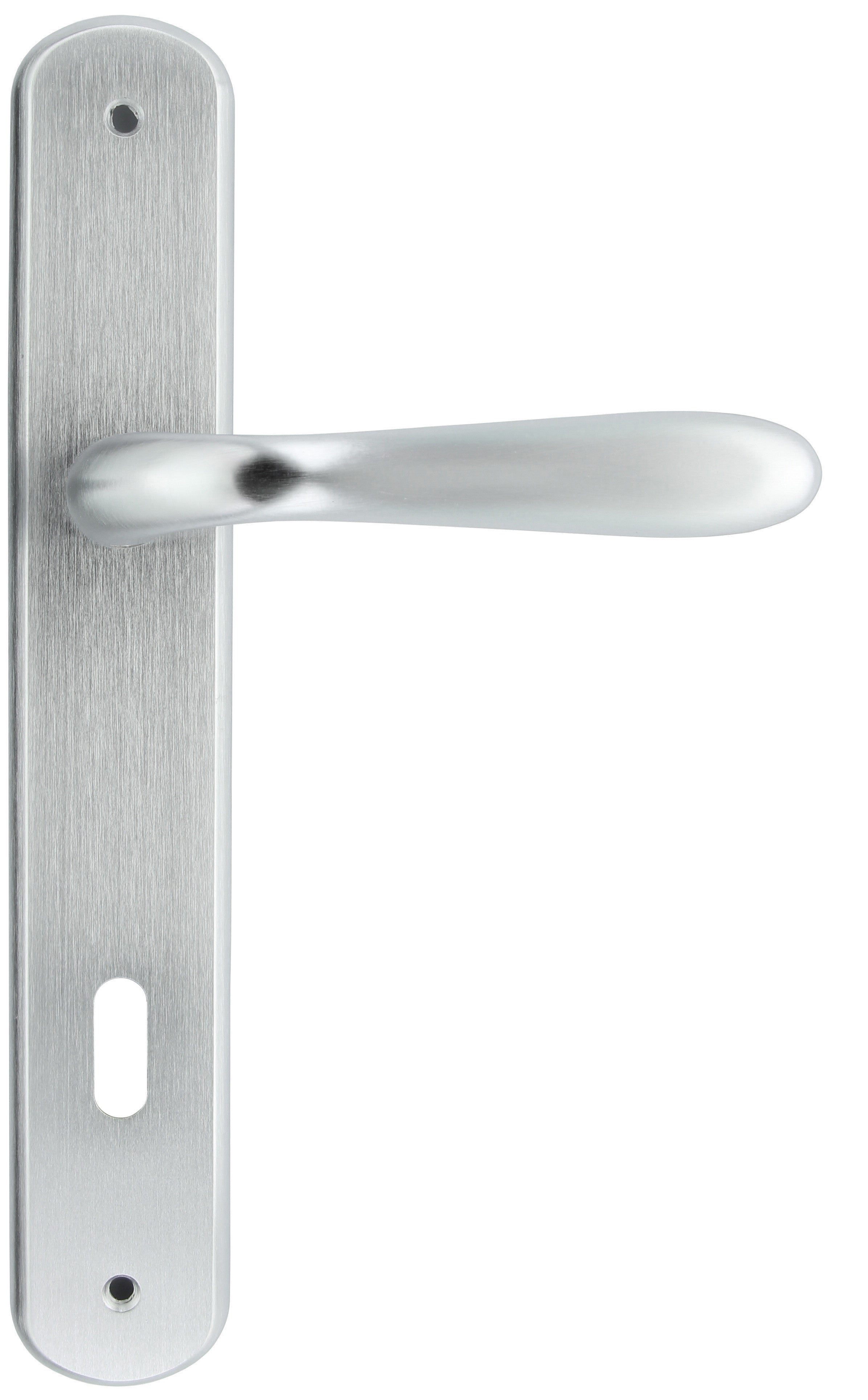 maniglia con placca per porte interne 8/90 cromo satinato goccia