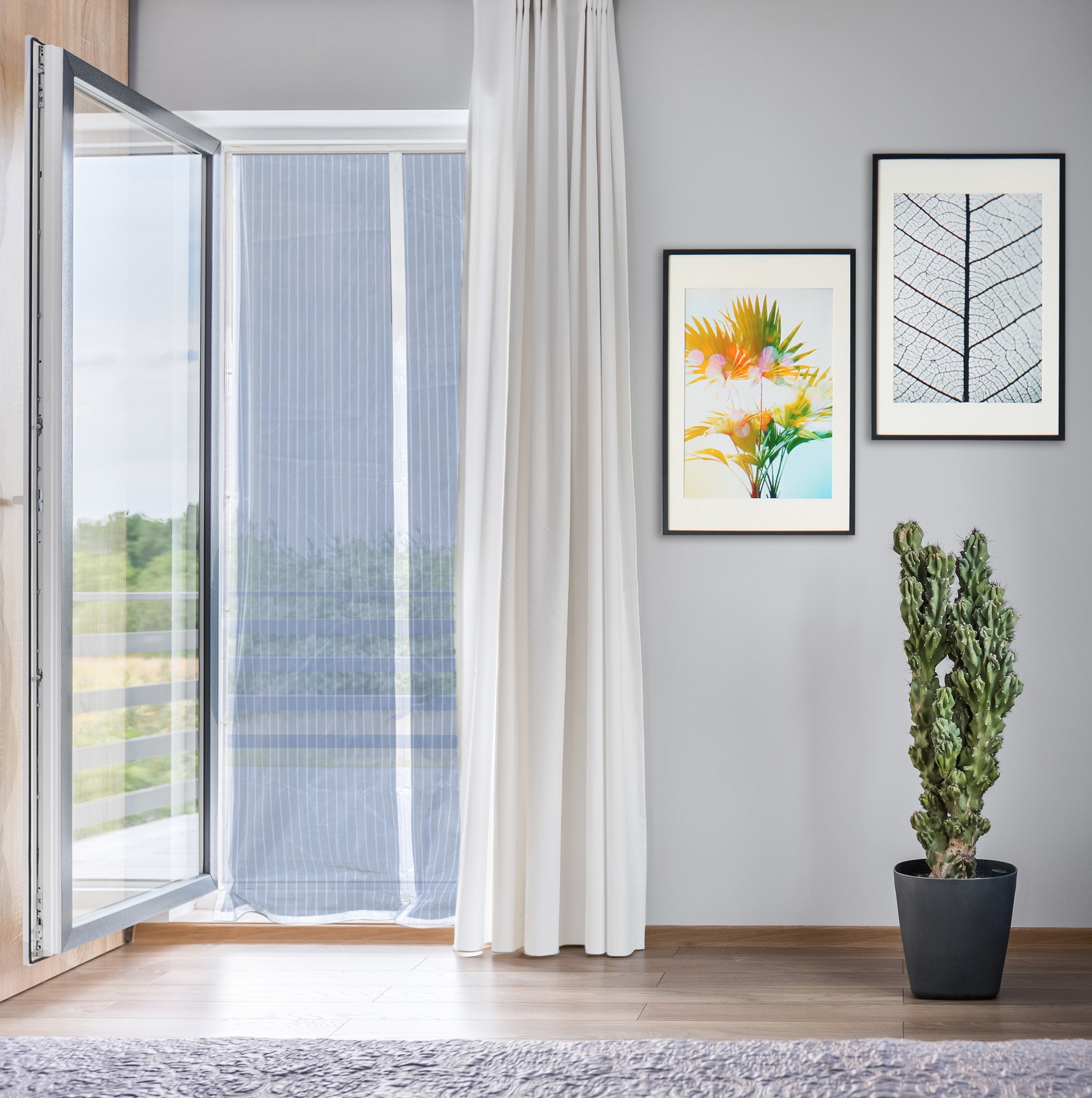 zanzariera per porta adesiva magnetica 140x240h bianca