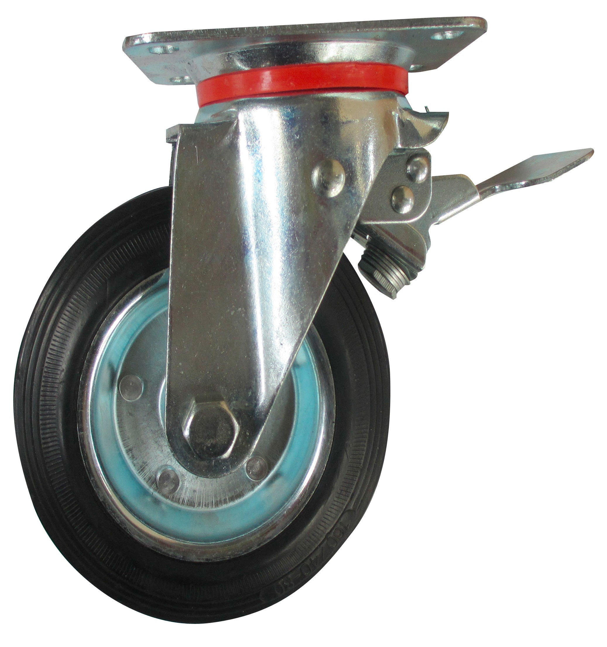 ruota industriale gomma piastra girevole freno eco