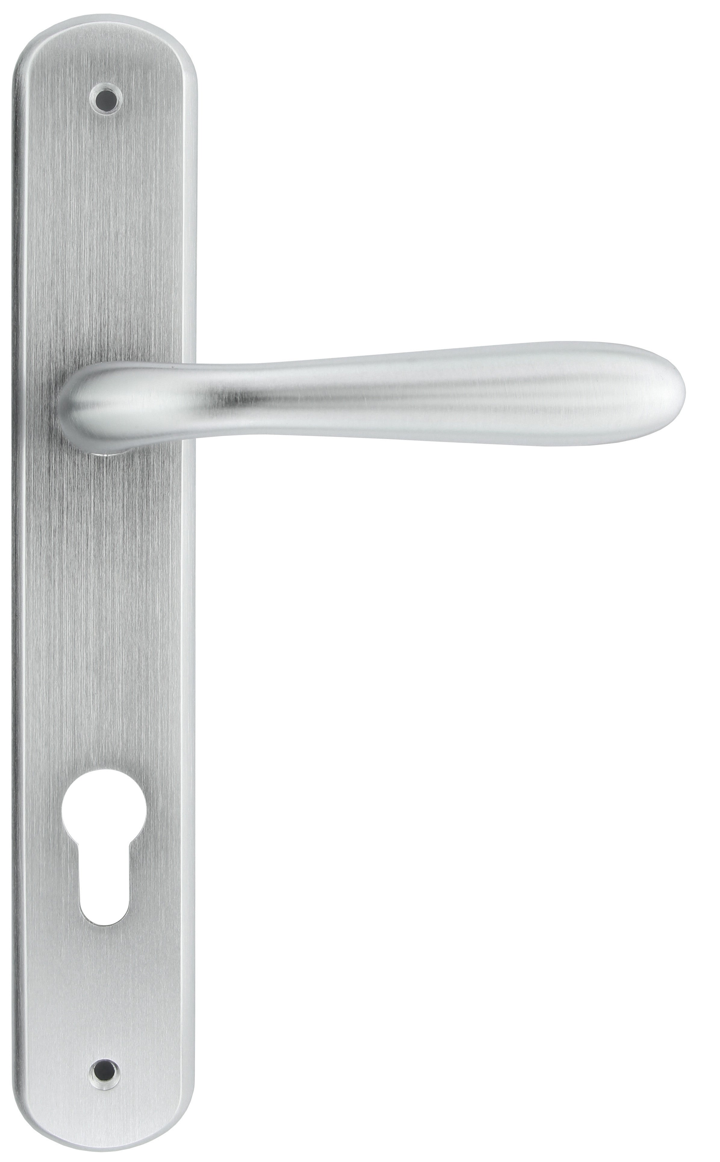 maniglia con placca goccia foro yale cromo satinato