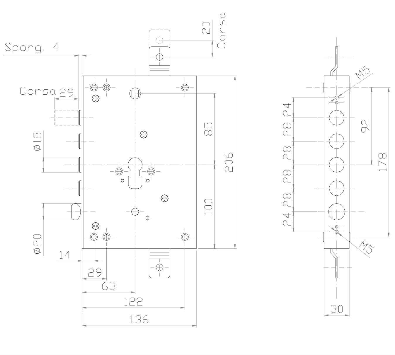 Serratura porta blindata cilindro europeo Cipierre 50128