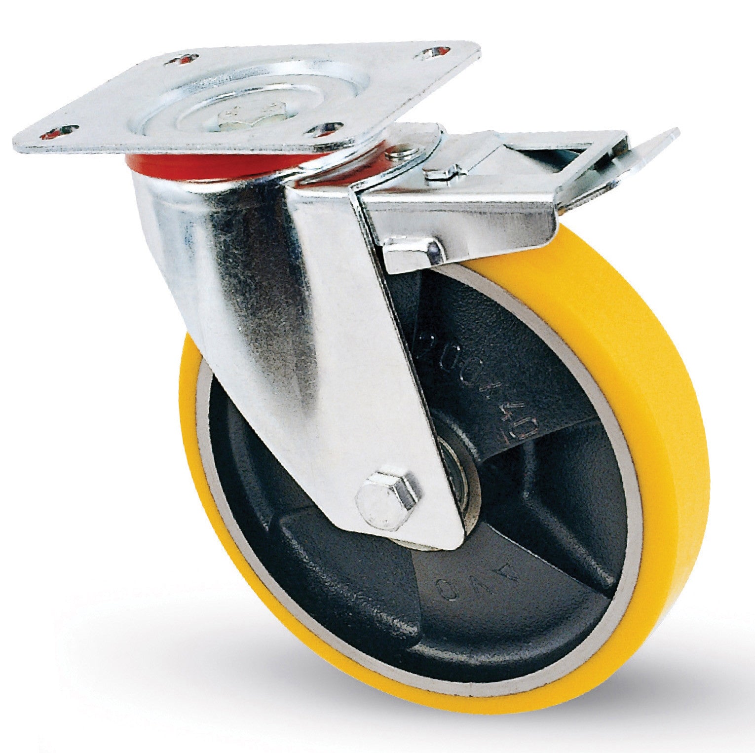 ruota ghisa girevole freno diametro 100mm 120kg