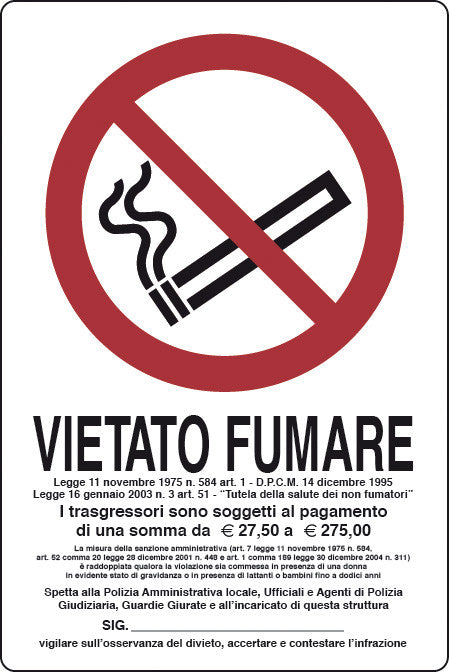 cartello targa segnaletica vietato fumare 311/1 300x200