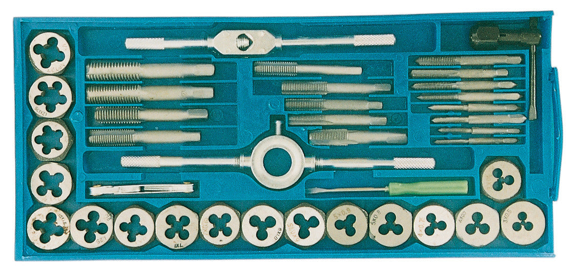 set maschi filiere filettatura kit 40 pezzi