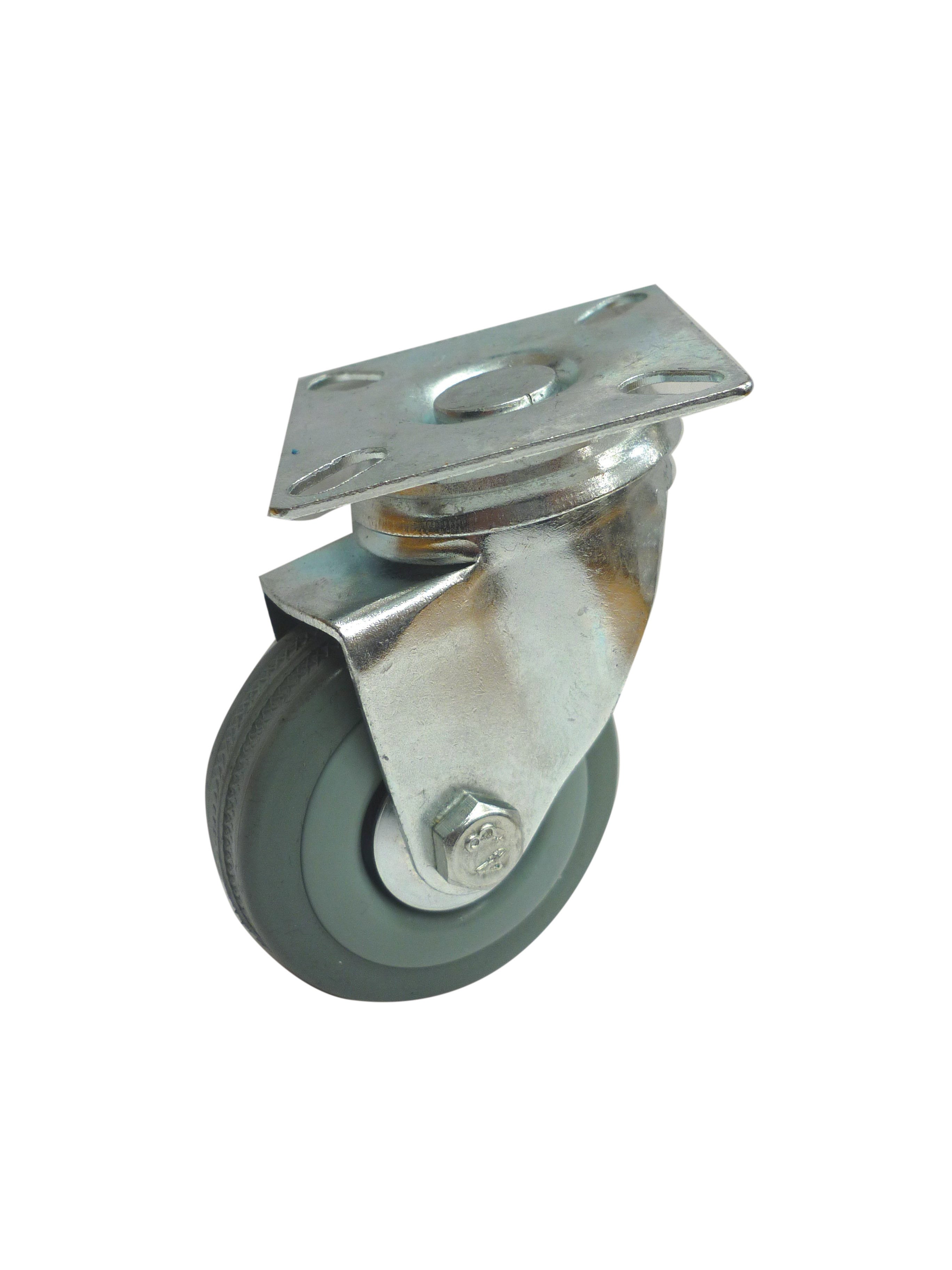 ruota gommata piastra girevole 50mm