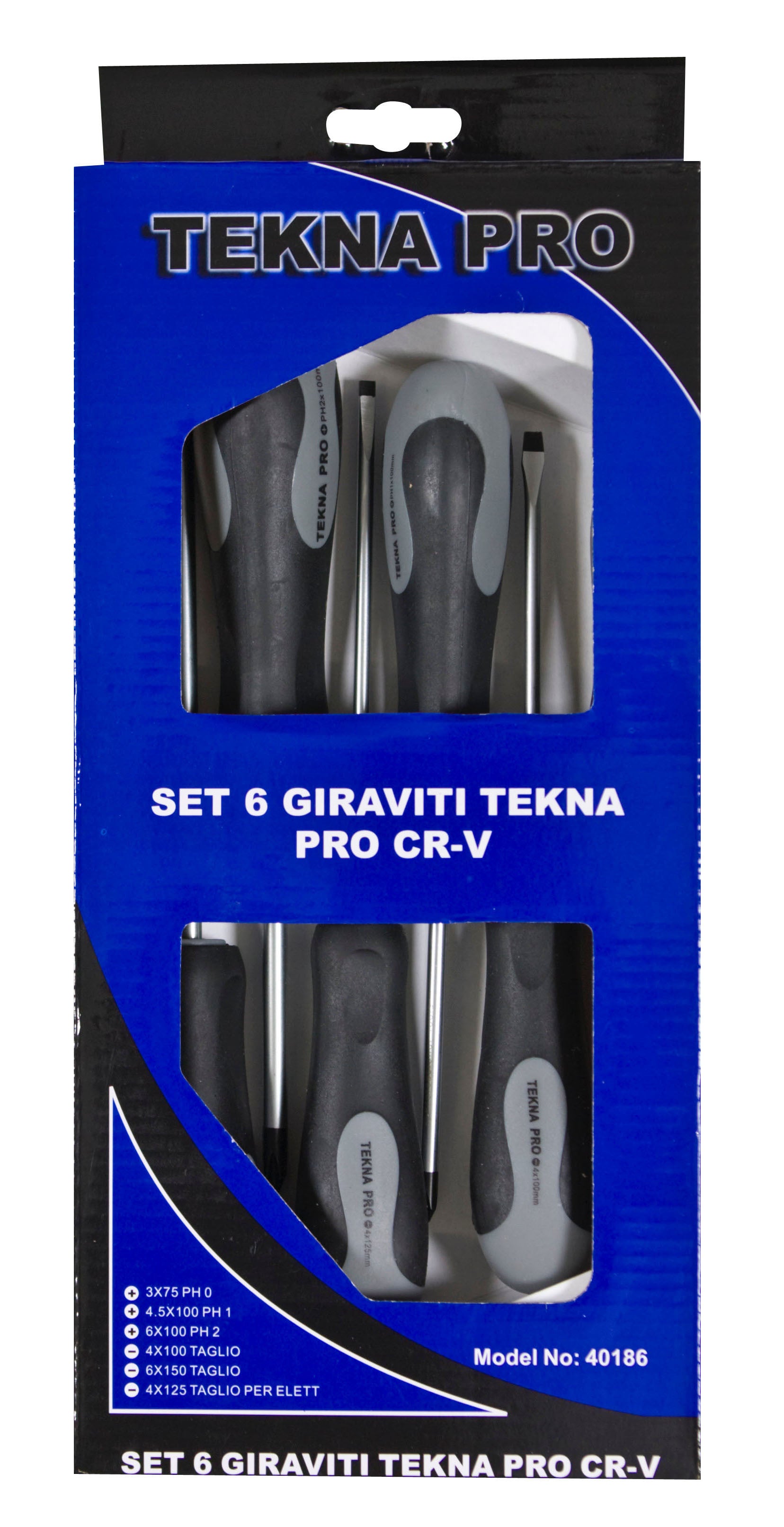 serie cacciaviti giraviti taglio croce 6pz