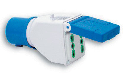adattatore da presa industriale a 2 prese civili bipasso FME 73101