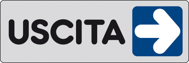etichetta adesiva segnaletica 150x50 uscita freccia destra