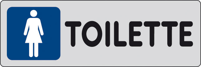 etichetta adesiva segnaletica 150x50 toilette donna