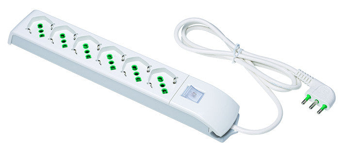 multipresa Fido con interruttore 6 posti bipasso/schuko