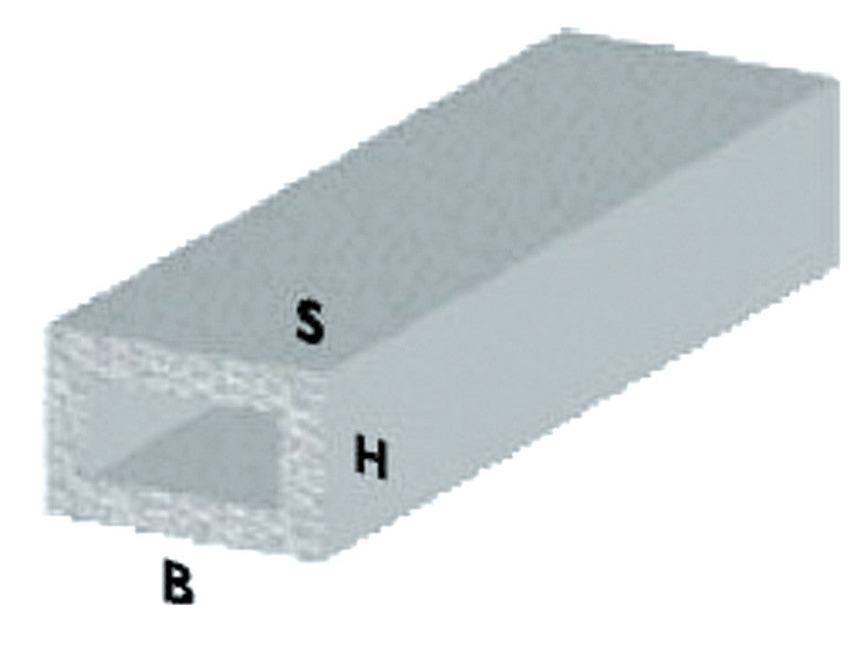 profilo alluminio rettangolare 30X15 argento altezza 1 metro