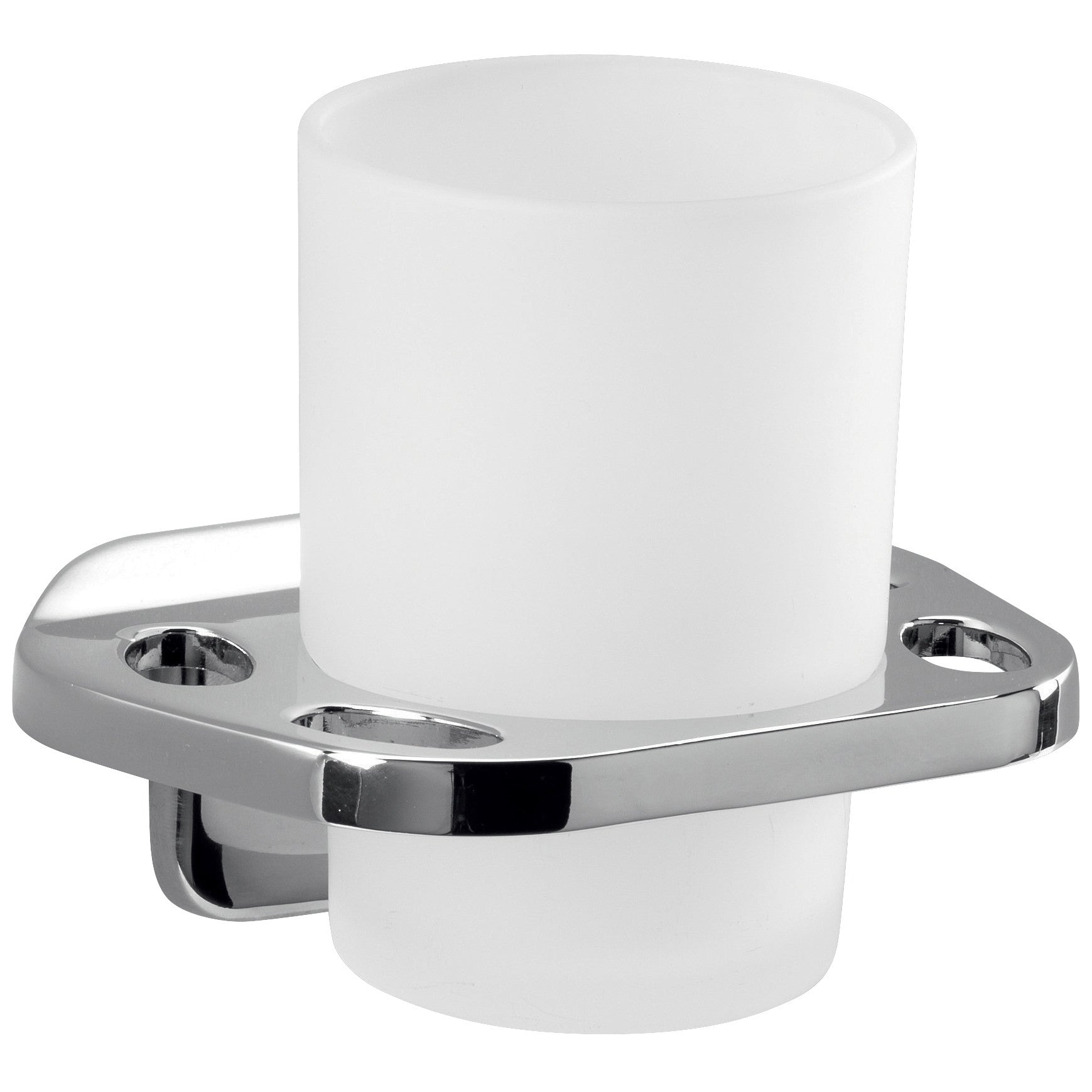 portaspazzolini cromo con bicchiere vetro satinato k2