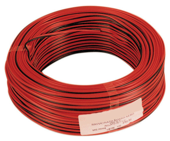 cavo elettrico hi-fi rosso-nero 2x0,50