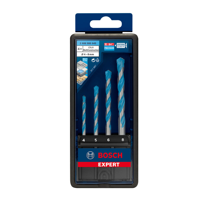 set 4 punte multimateriale cyl-9 Bosch