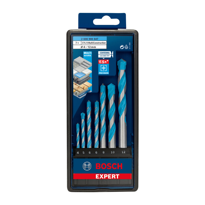 set 7 punte multimateriale cyl-9 Bosch