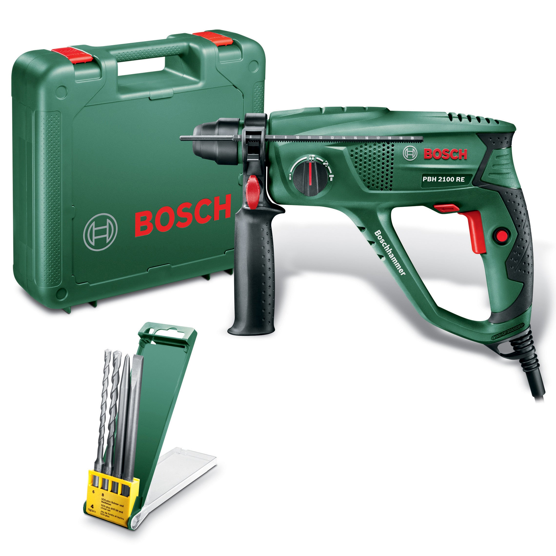 bosch martello perforatore tassellatore 550w pbh2100re set punte