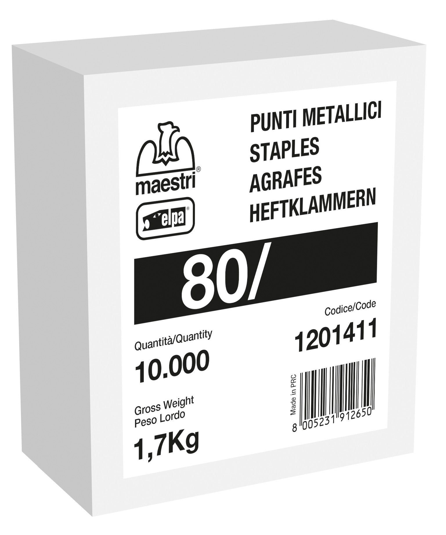 punti metallici per graffatrice maestri 80/10 10000pz galvanizzati