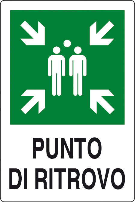 targa punto di ritrovo alluminio 30x20 a norma eu