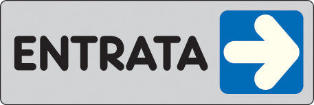 etichetta adesiva segnaletica 150x50 entrata freccia destra