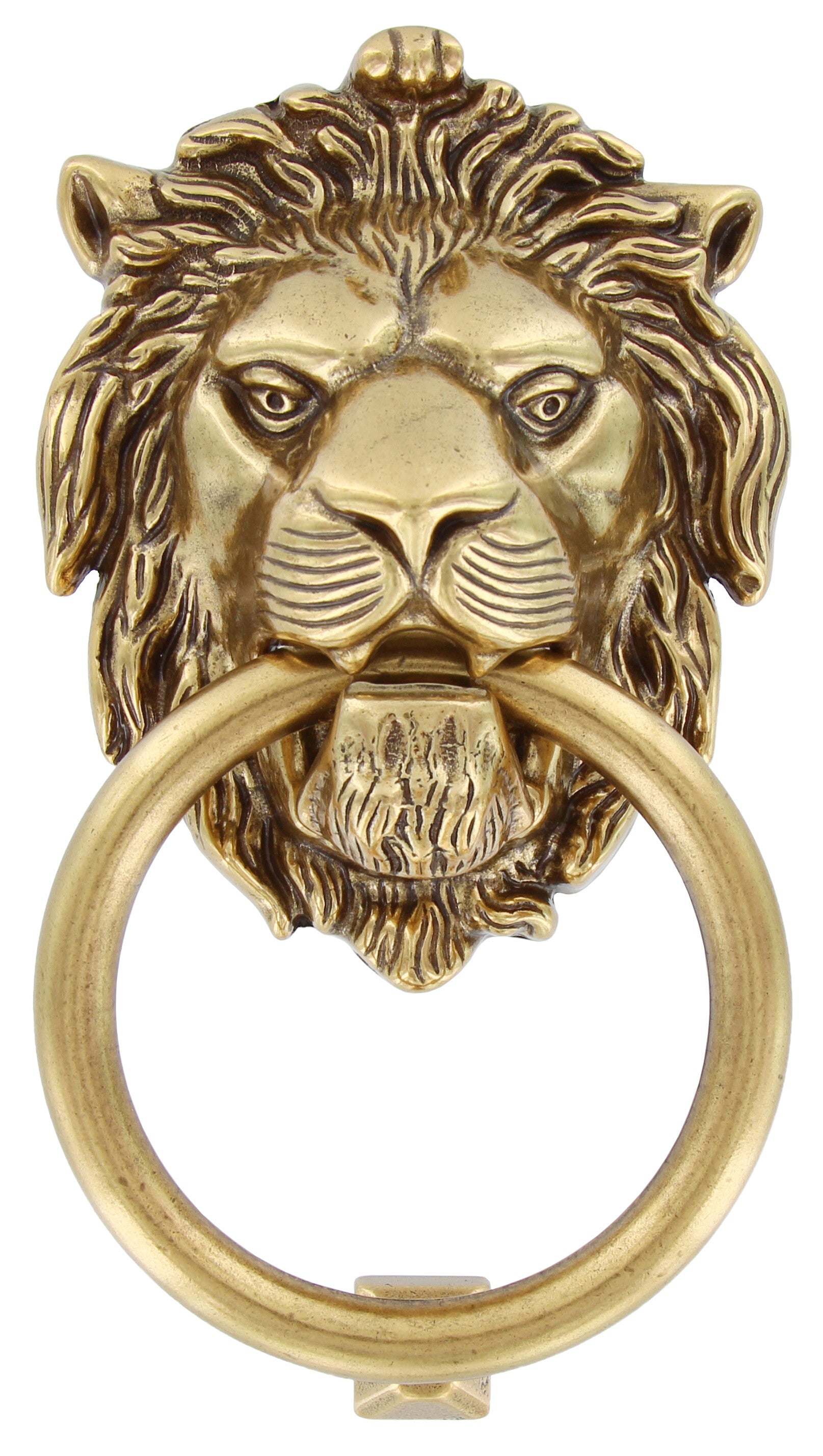 battente portone leone antichizzato 19cm oro valenza