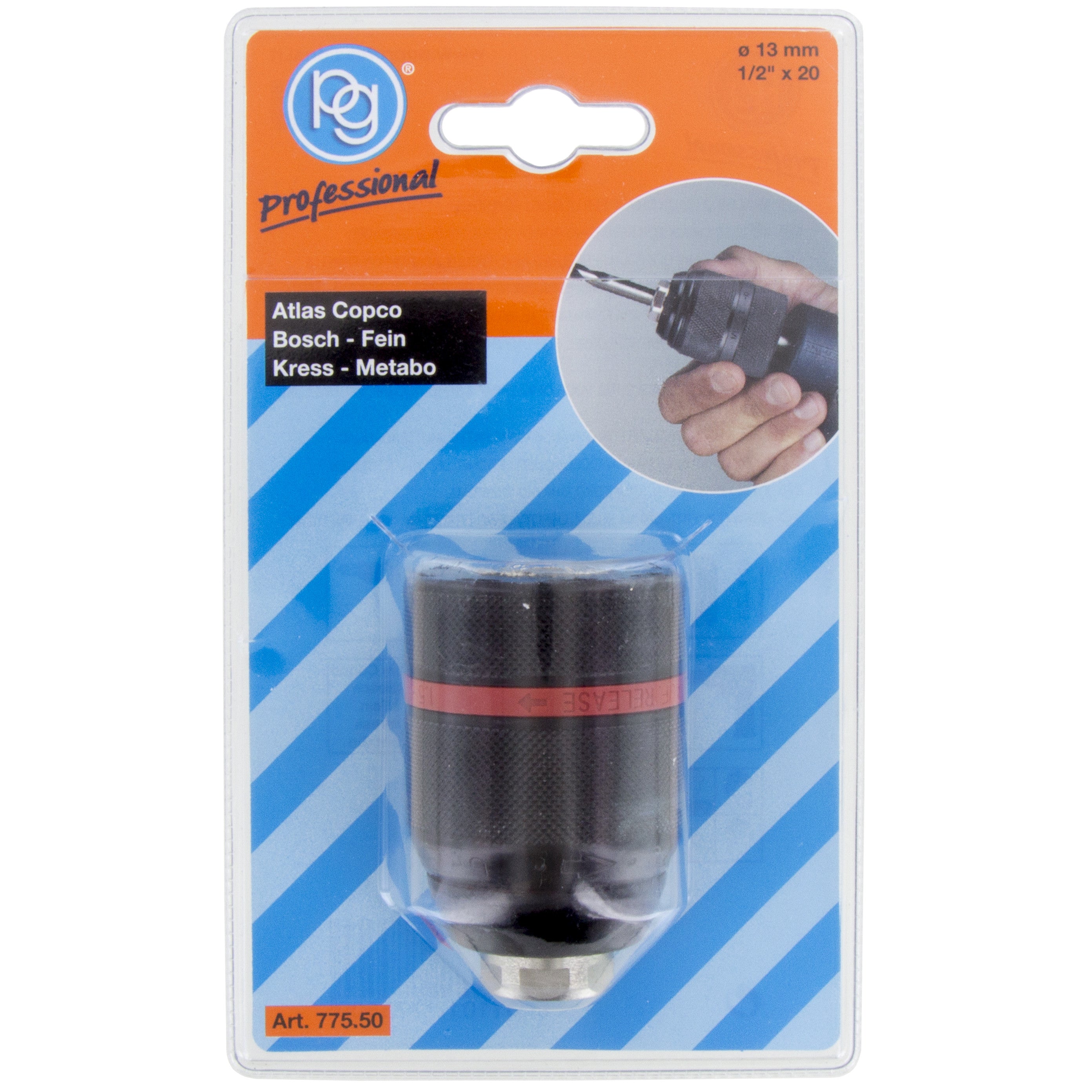 mandrino metallo autoserrante per trapano 1/2-13mm F poggi 755.50