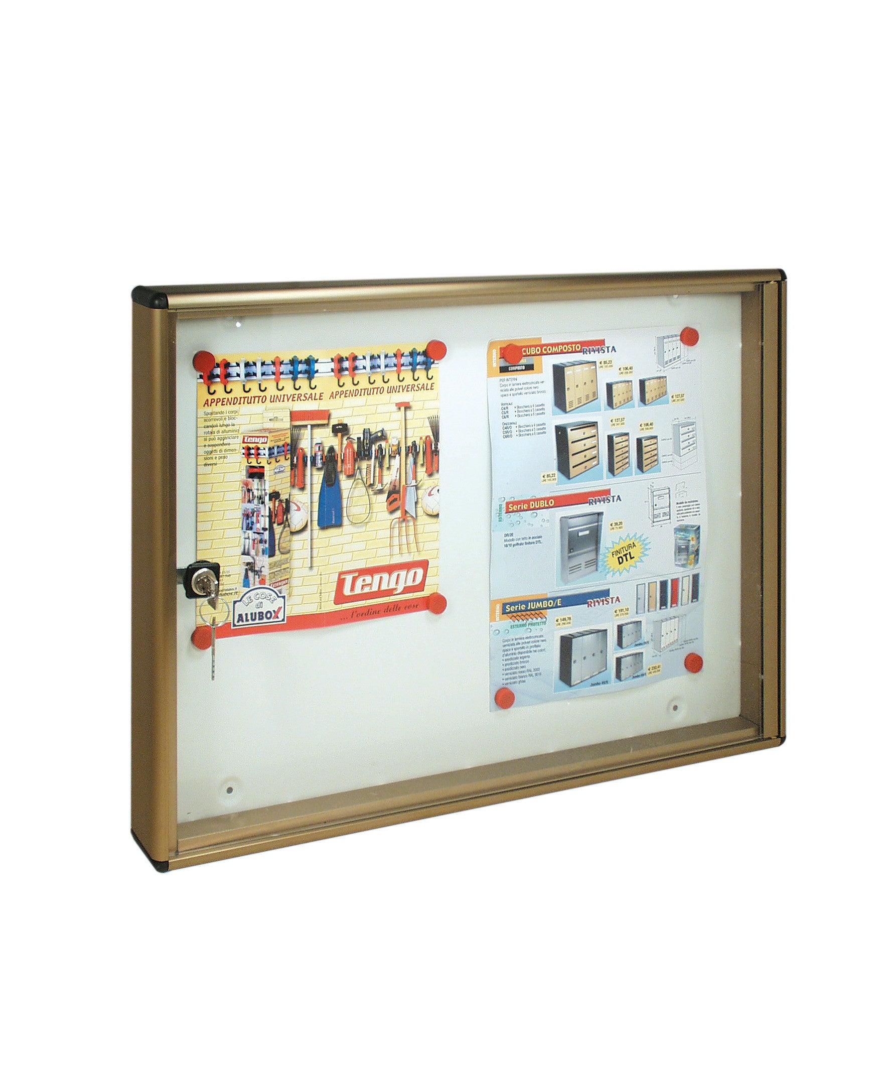 alubox bacheca avvisi magnetica bronzo 55x40x5cm