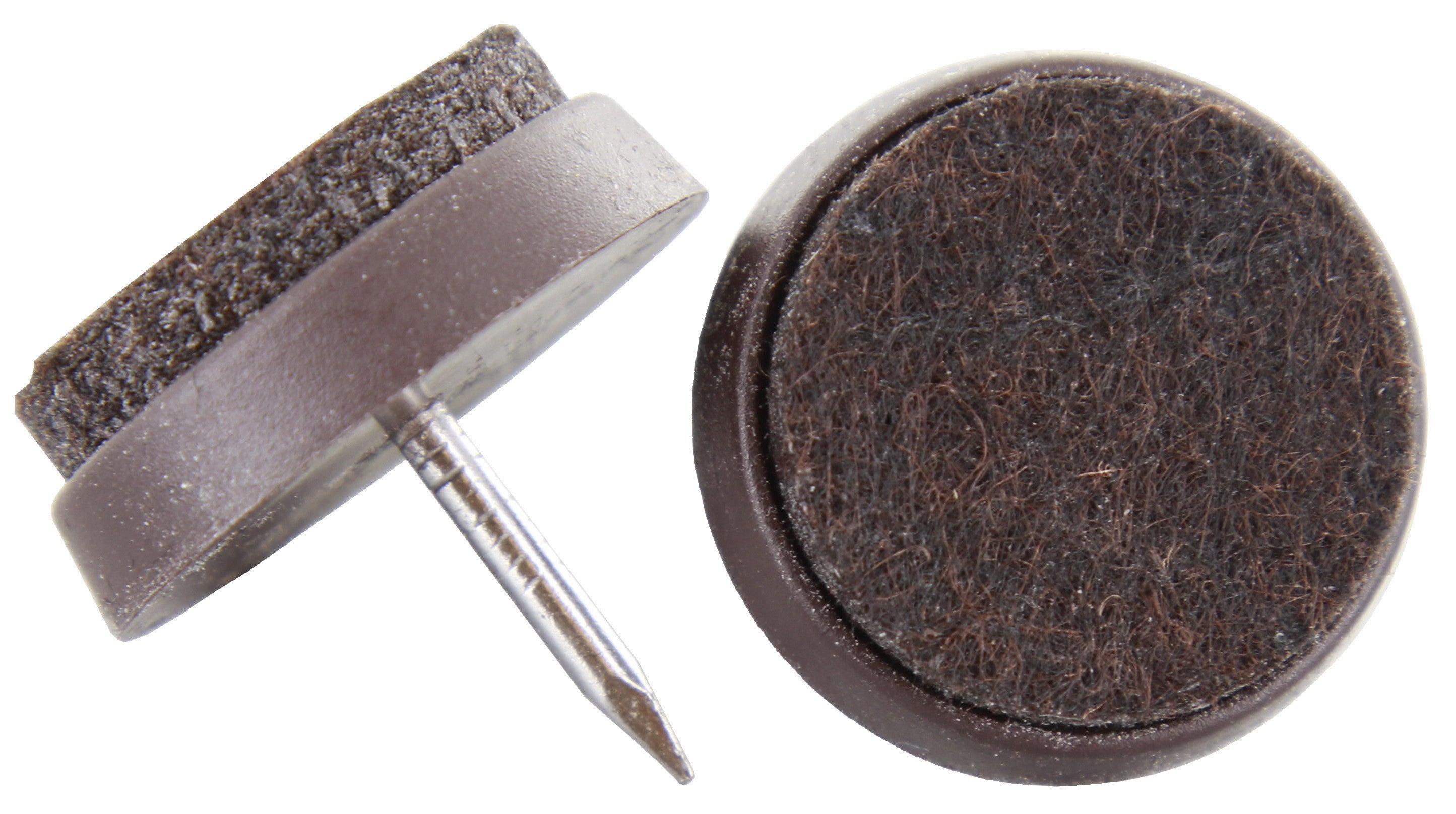 piedino feltrino sottosedie chiodo 26mm marrone