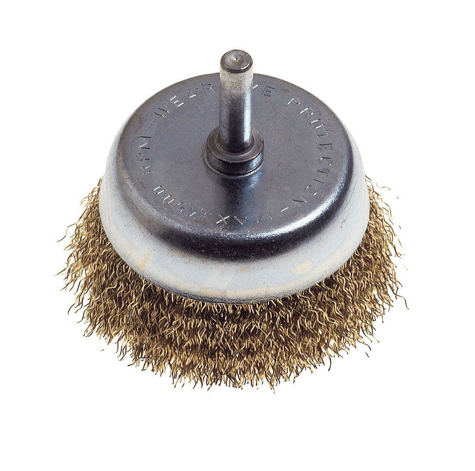 poggi spazzola acciaio tazza fili ottone 50mm trapano