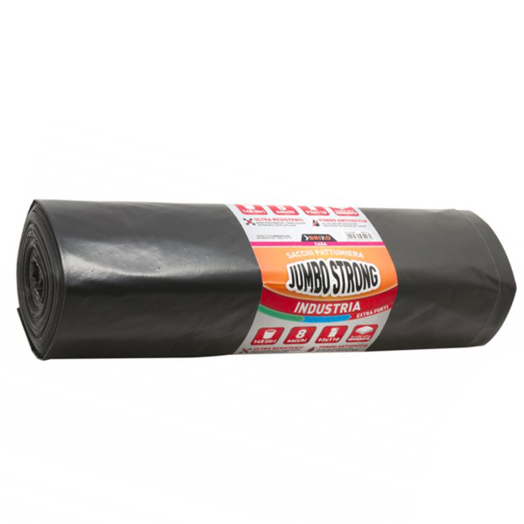 8 sacchi spazzatura grandi neri 93x110 resistenti
