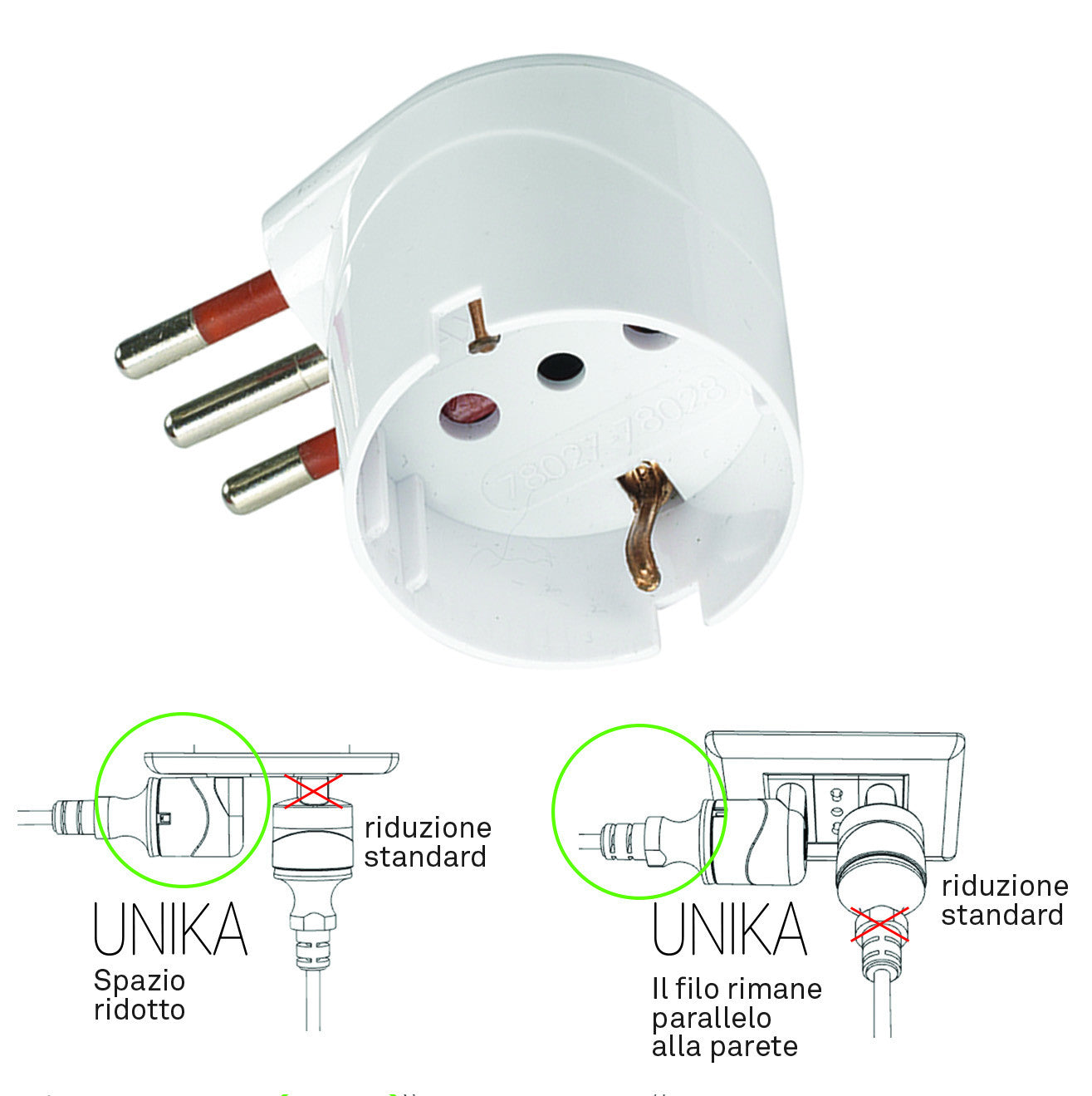 adattatore schuko 90° 10a 2p+t