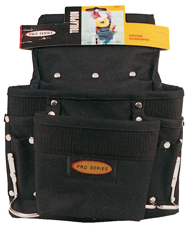borsa carpentiere nera con ganci portautensili
