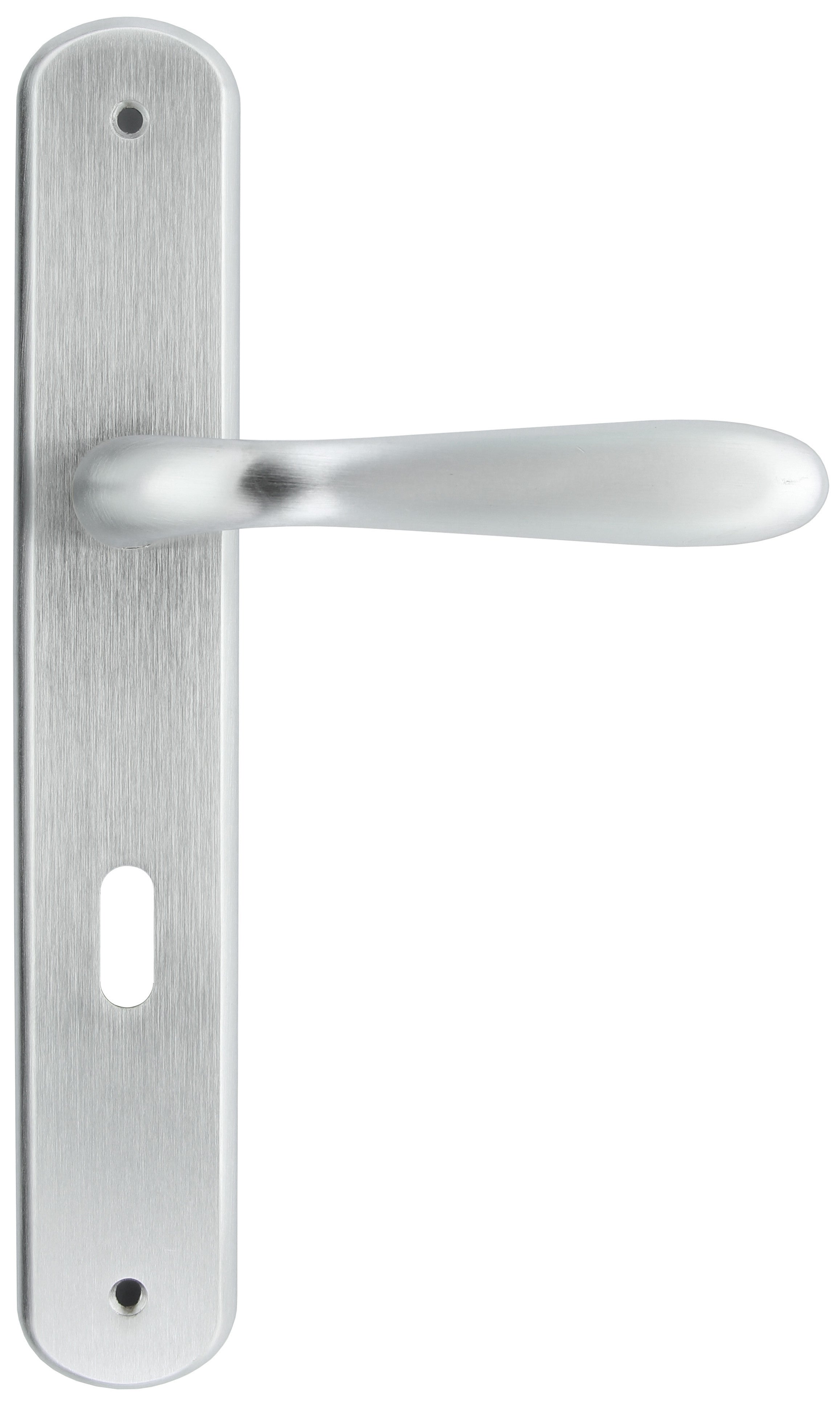 maniglia con placca per porte interne 8/70 cromo satinato goccia