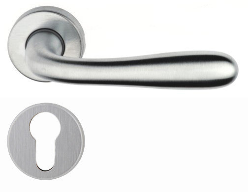 maniglia con rosetta foro yale cromo satinato