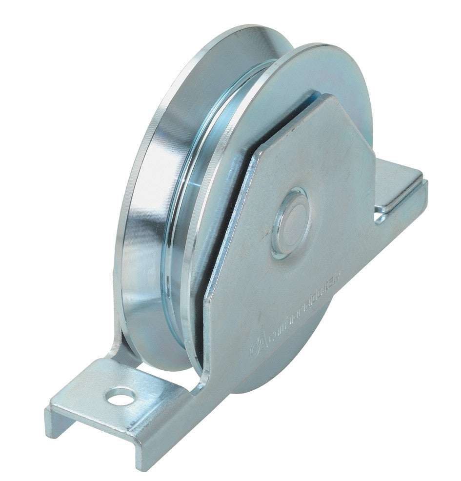 ruota cancello scorrevole gola V 140mm con supporto 2 cuscinetti