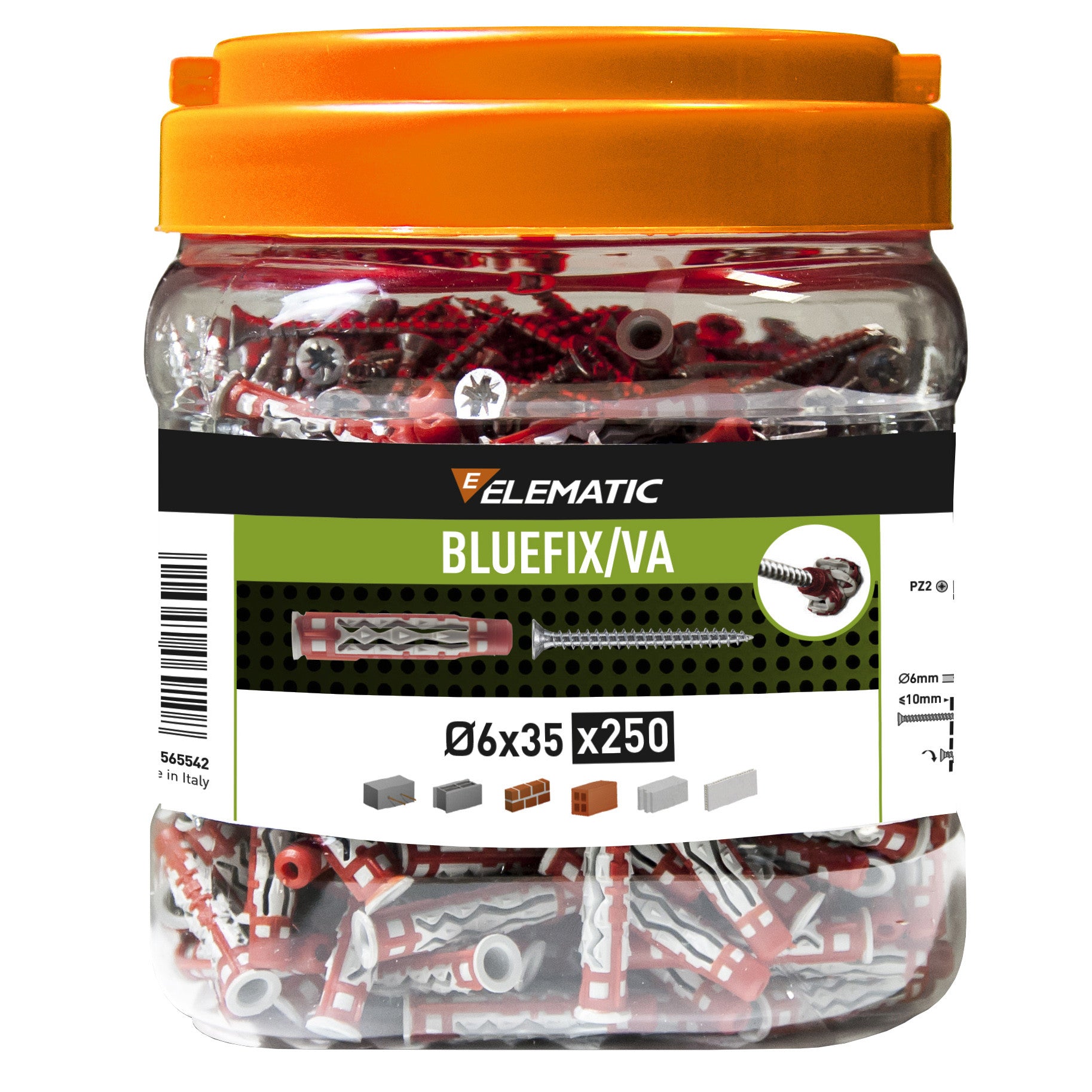 elematic bluefix va 6x35 barattolo 250pz