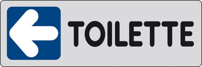 etichetta adesiva segnaletica 150x50 toilette freccia sinistra