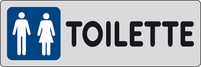 etichetta adesiva segnaletica 150x50 toilette uomo donna