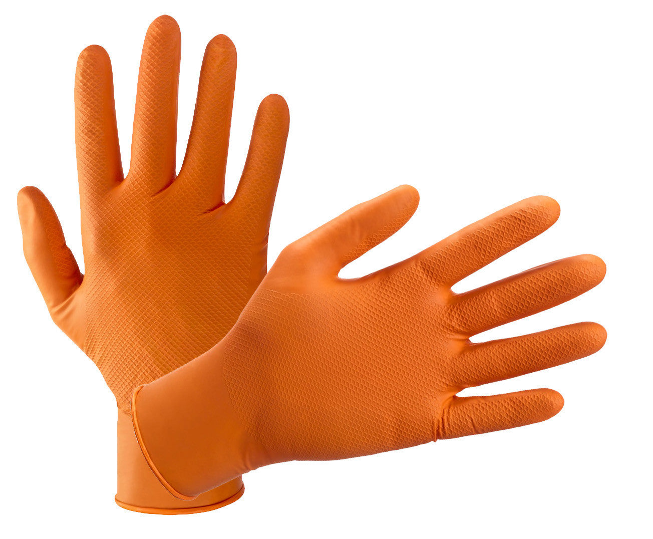 guanti lavoro nitrile arancione 10pz taglia xl