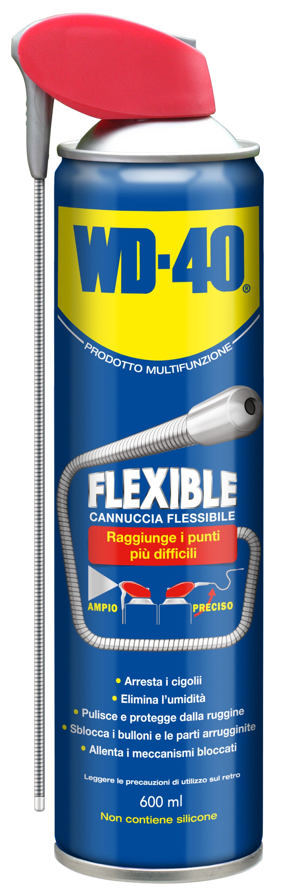 wd40 sbloccante multifunzione 600ml cannuccia flessibile