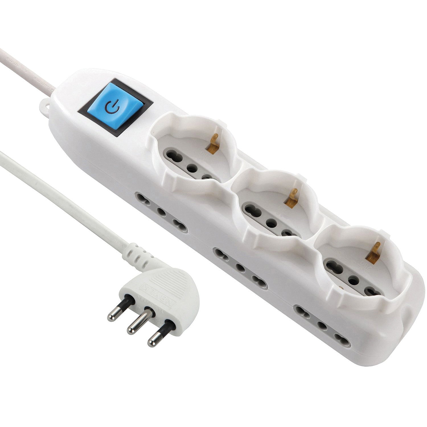 multipresa 6 posti + tre schuko salvaspazio