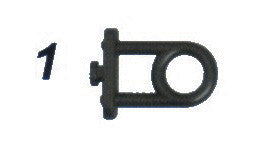 gancio plastica per pannelli forati occhiolo