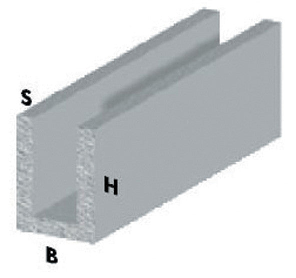 profilo alluminio ad U 10X10 cromo lucido altezza 1 metro