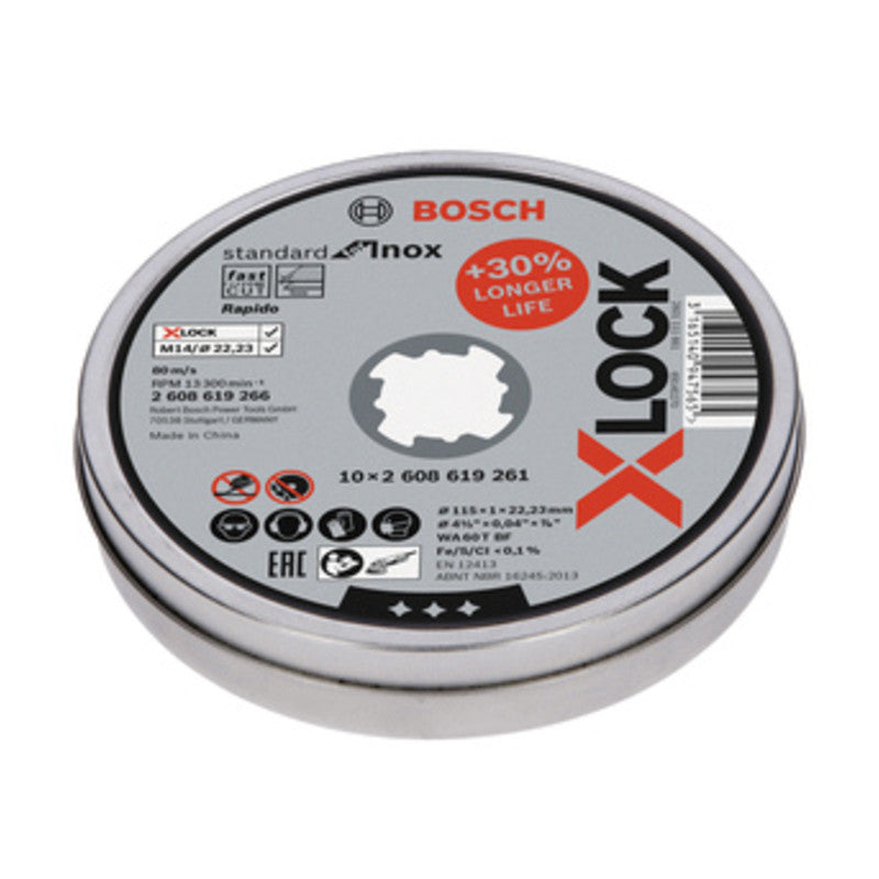 10 dischi per inox xlock 115x1 Bosch