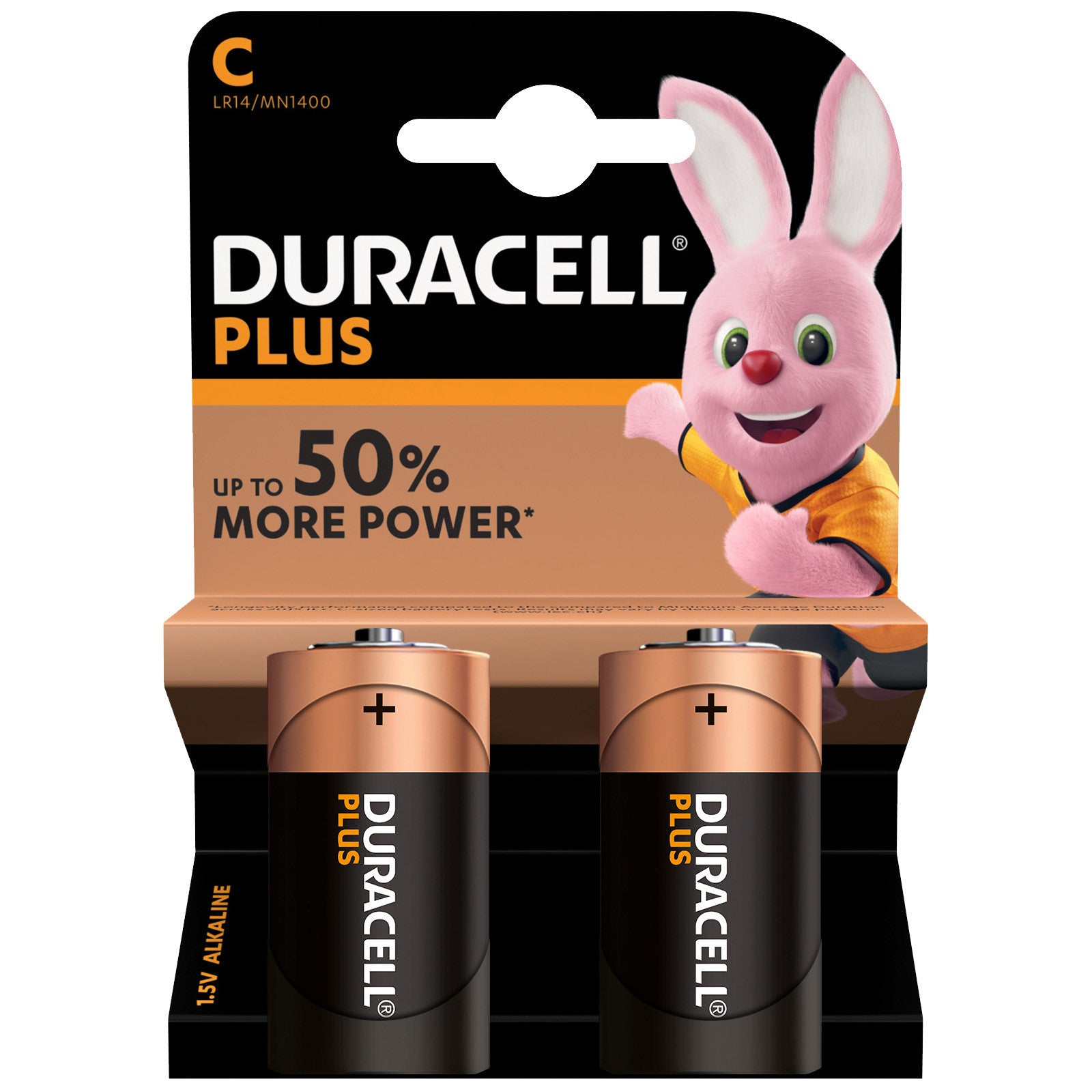batterie mezza torcia pile Duracell Plus C mn1400 2pz