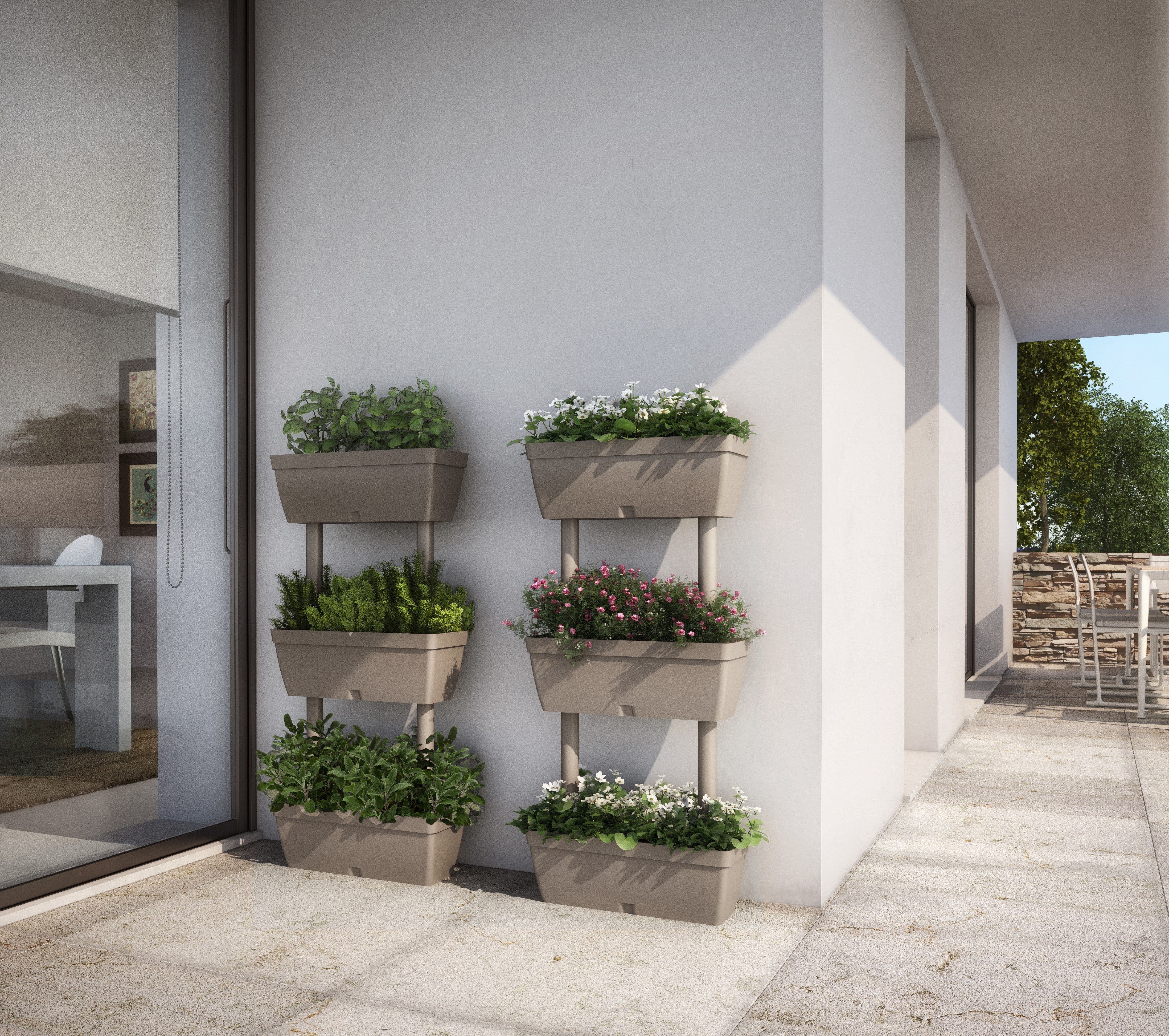 Fioriera Verticale Multipla Tortora