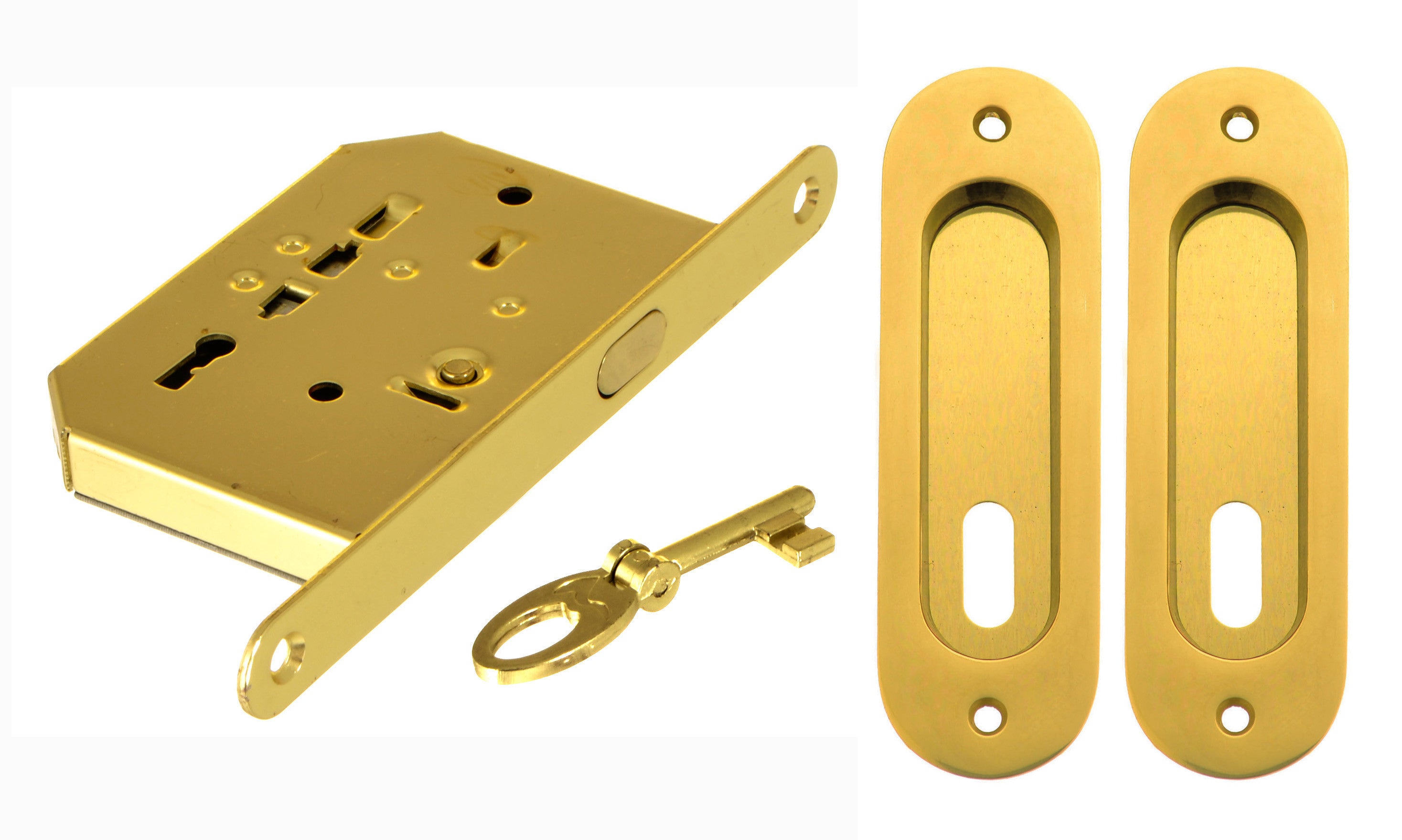kit porte scorrevoli serratura vaschette ovale ottone