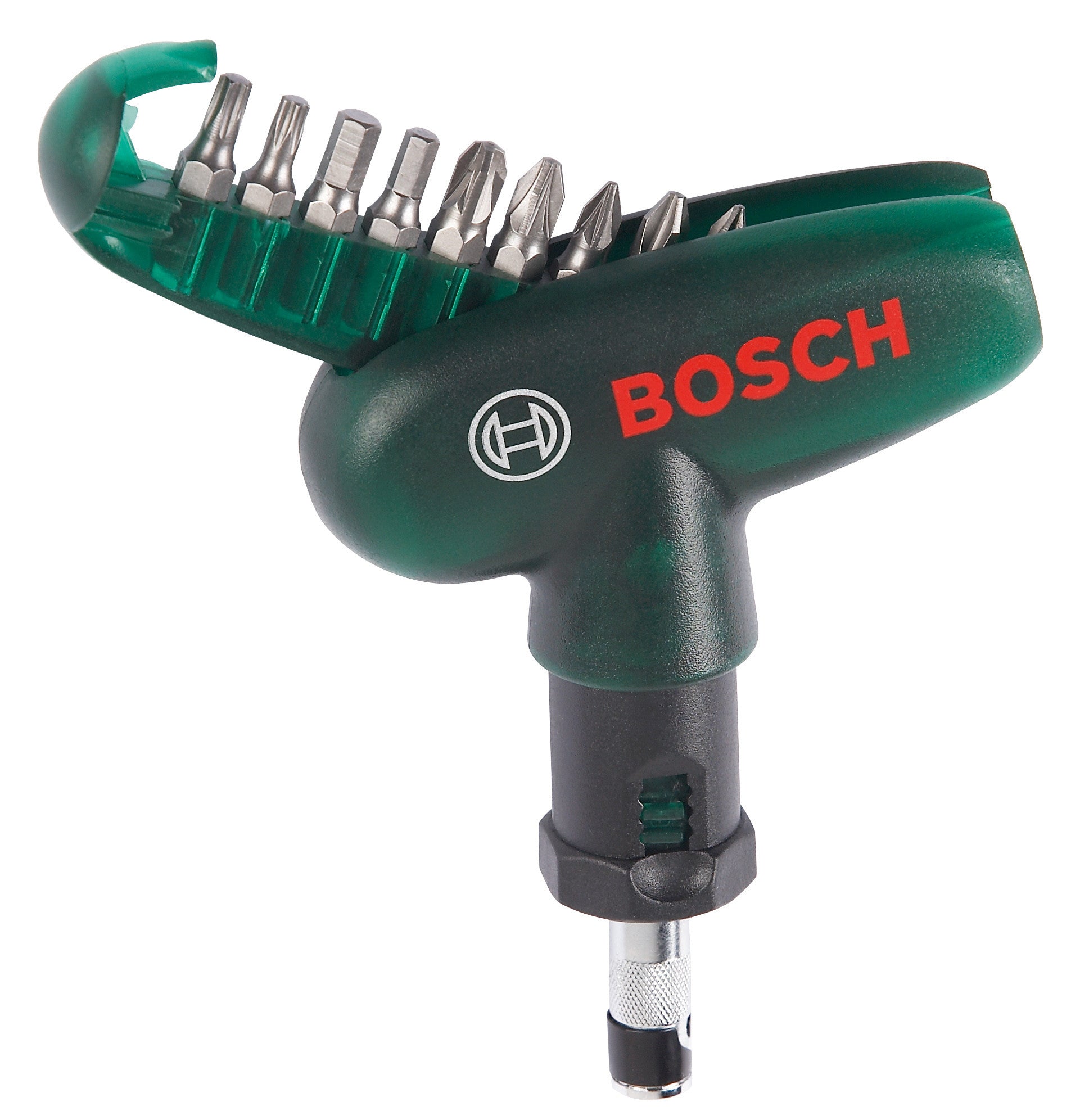 set cacciavite a cricchetto con 9 inserti bosch 019510