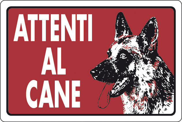 cartello targa segnaletica attenti al cane