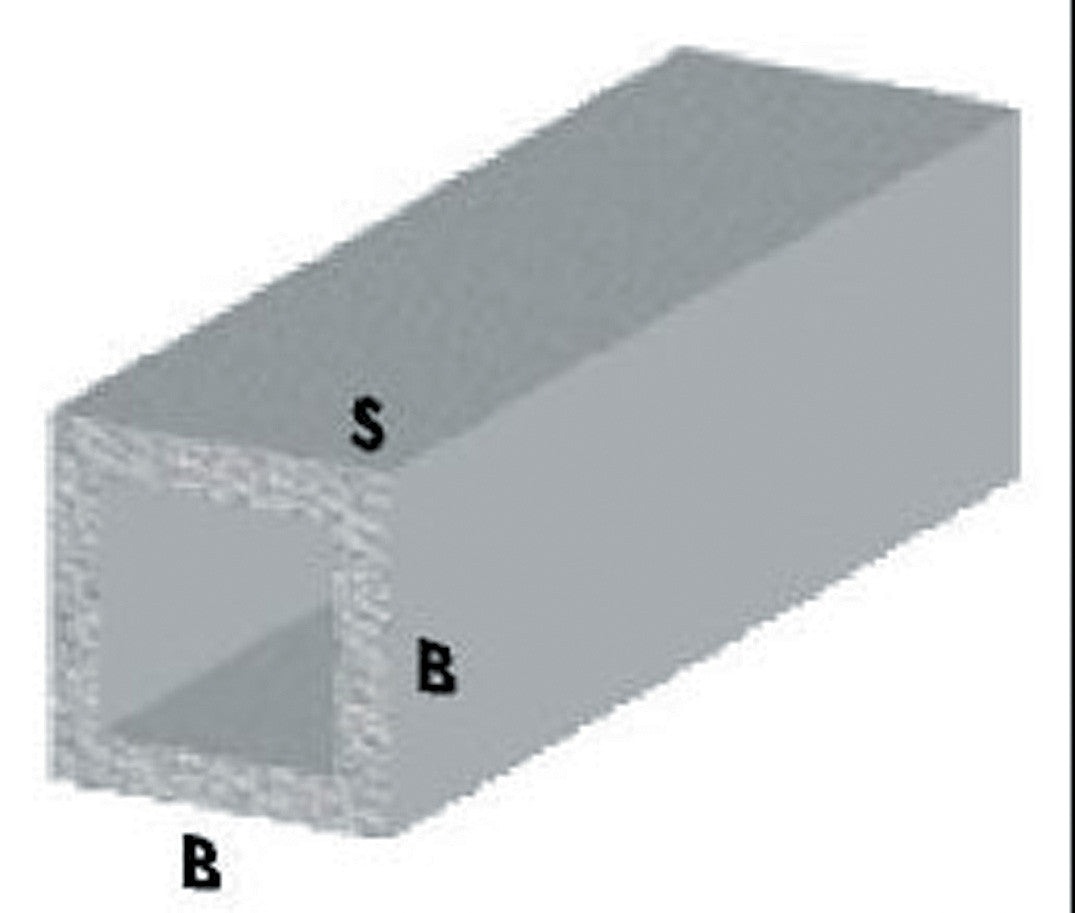 profilo alluminio tubo quadrato 10X10 argento altezza 1 metro