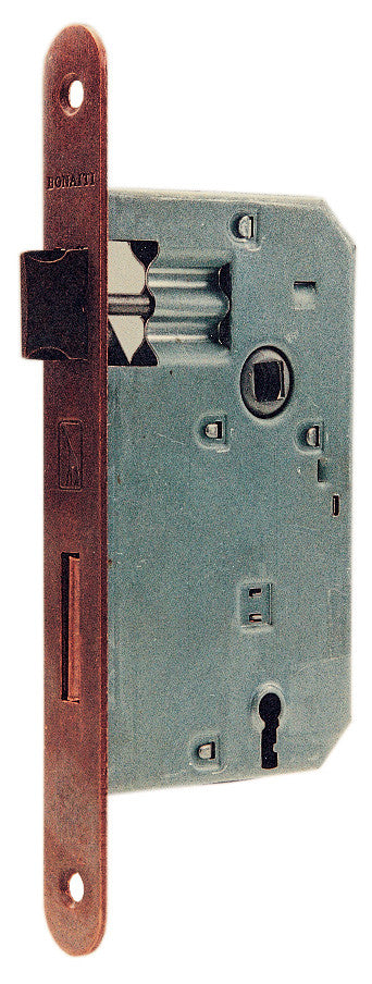 serratura q.8 interasse 70 entrata 45 bronzata bordo tondo